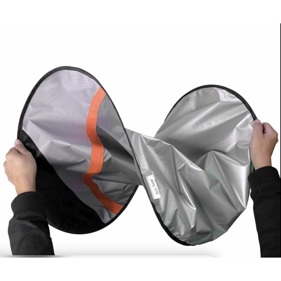 Auto Drive Twist Sun Shade Universal Fit UV Protection 2 Piece Black Orange - Picture 9 of 9